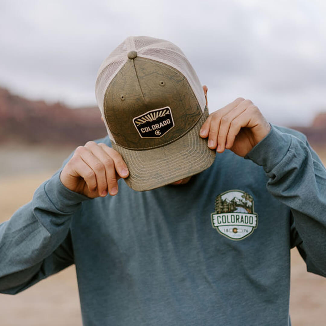 Topo Trucker Hat - Olive - CO Patch