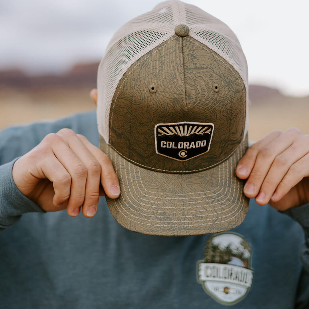 Topo Trucker Hat - Olive - CO Patch
