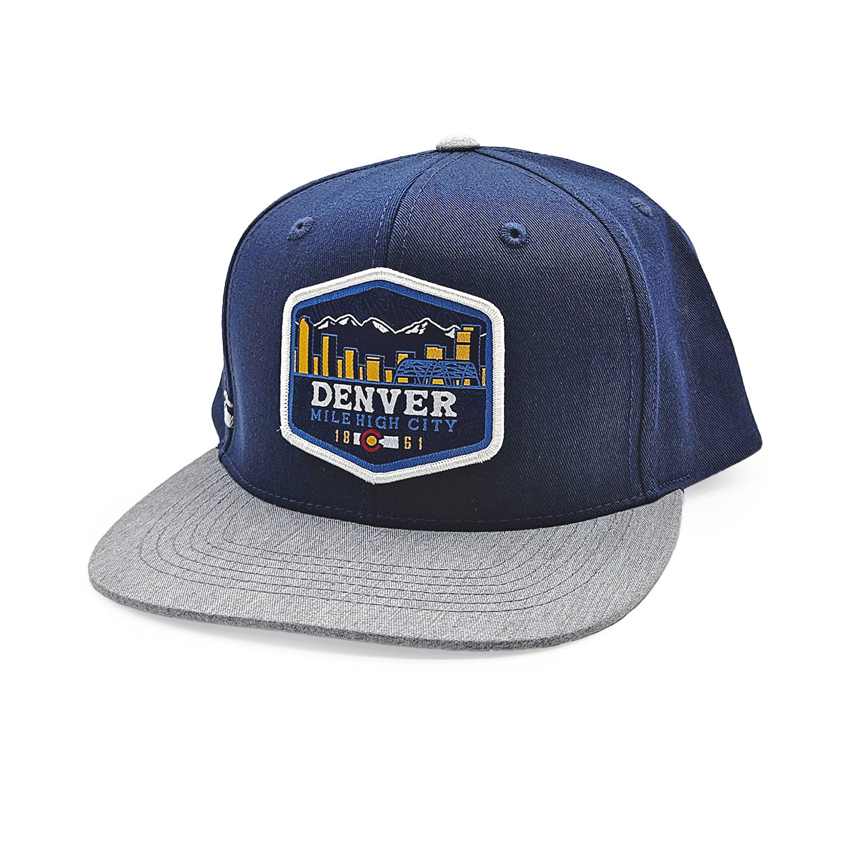 Denver Mile High City Hat - Range Flatbill - Navy/Hthr Gray