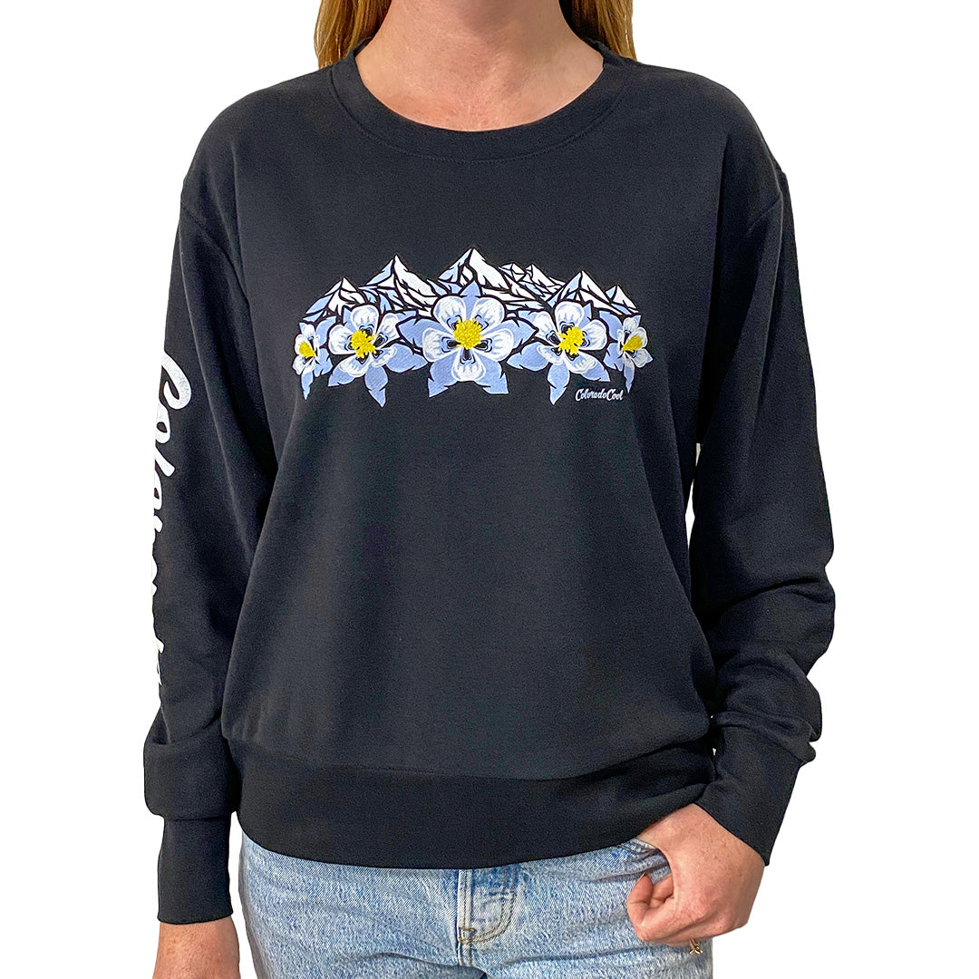 Floral Range - Sweatshirt - Black - Womens