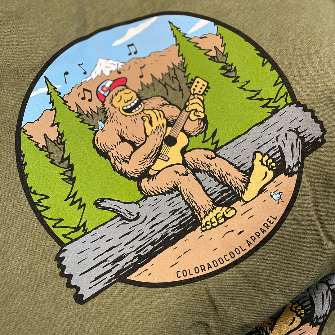 Jammin' Bigfoot T-Shirt - Adult - Military Green