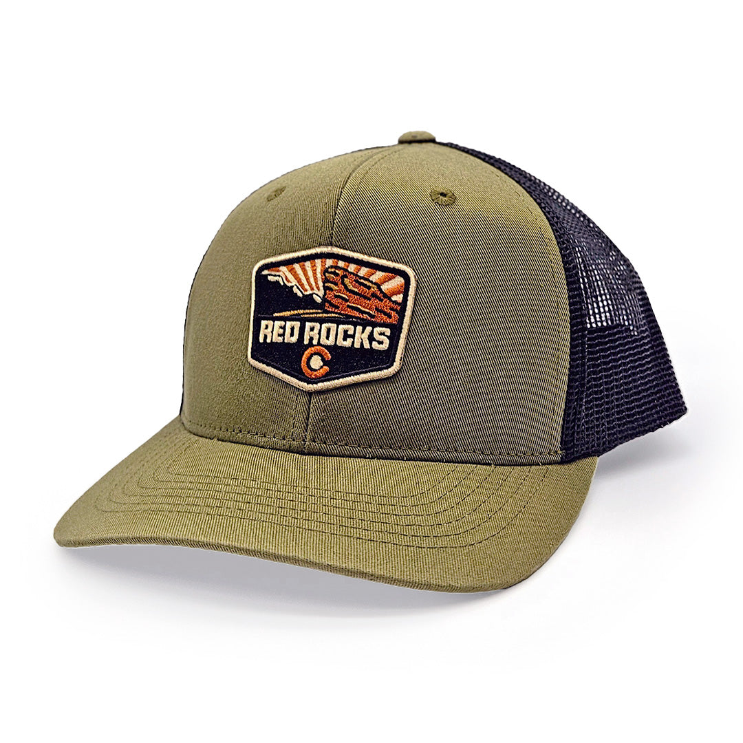 Red Rocks Trucker Hat - Olive/Black