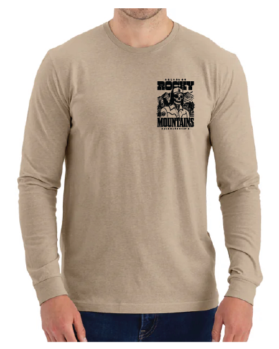 Rocky Mountain Skeleton Long Sleeve T-Shirt - Tan
