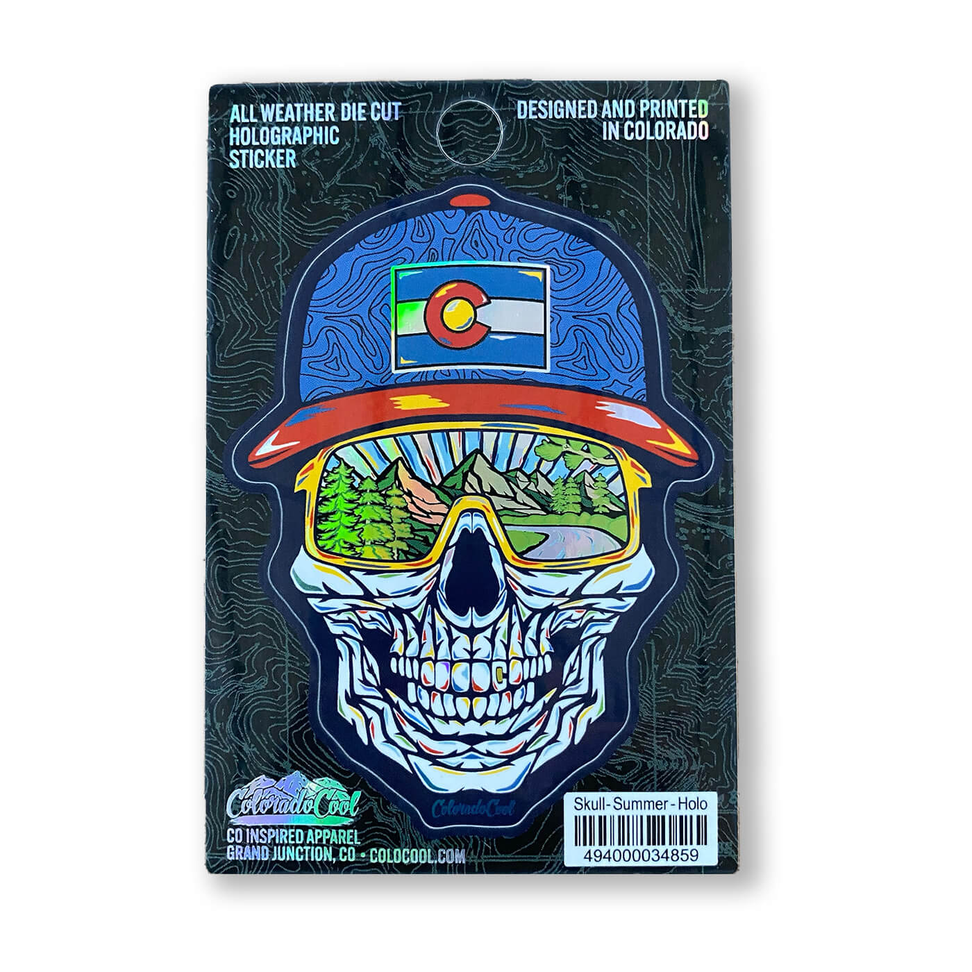 Skull Sticker - Summer - Holographic