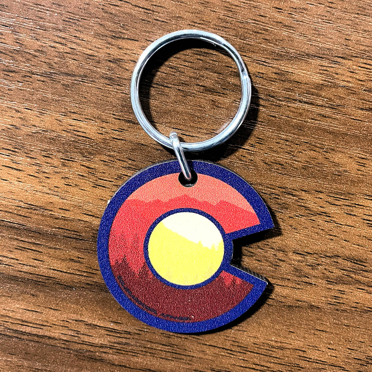 Layered Mountains - Red - Keychain