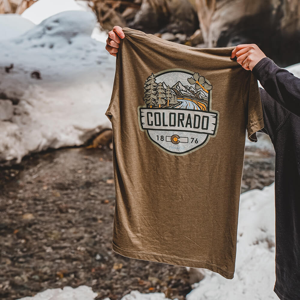 Woodland T Shirt Unisex Olive Heather Shop for Colorado T Shirts Online ColoradoCool Apparel