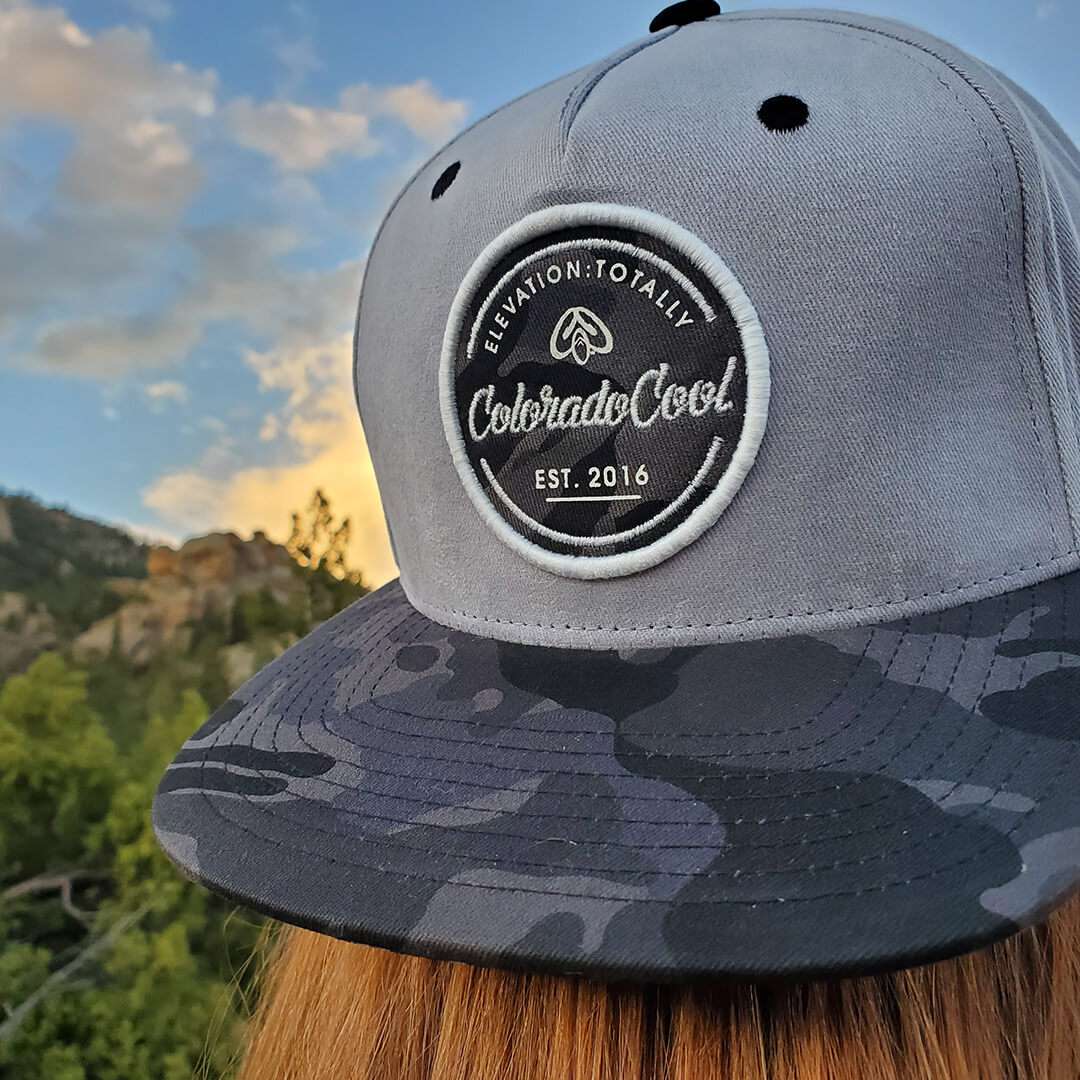 The Base - Colorado Snapback Hat - Light Gray/Black Camo