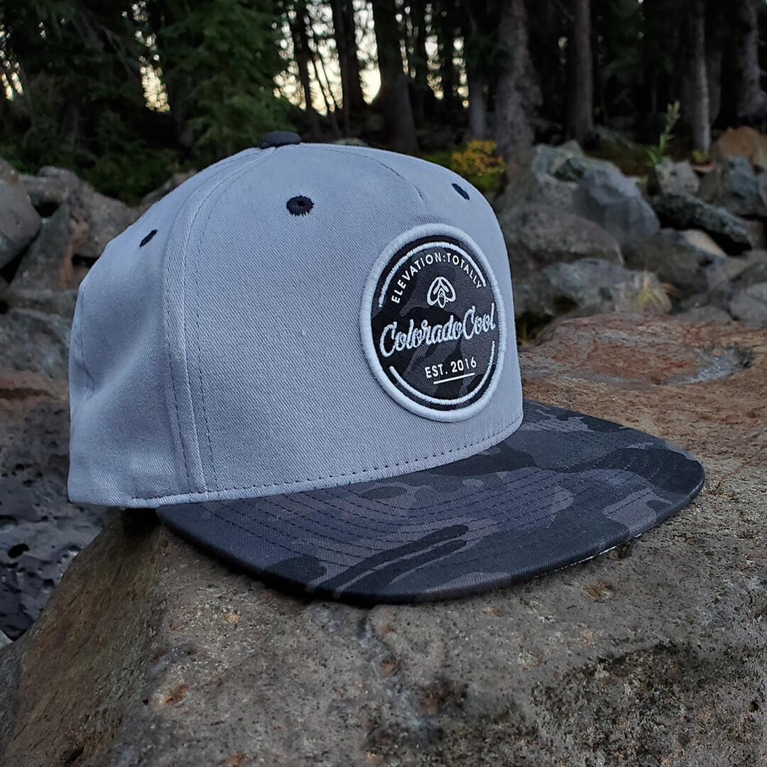 The Base - Colorado Snapback Hat - Light Gray/Black Camo