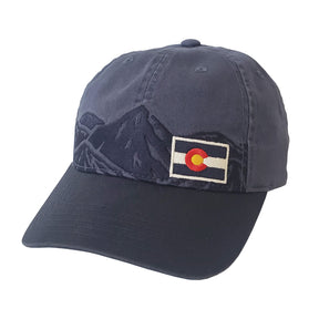 Colorado flag hat with mountains
