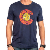 Colorado Flag Collage T-Shirt - Navy Colorado Flag Colors
