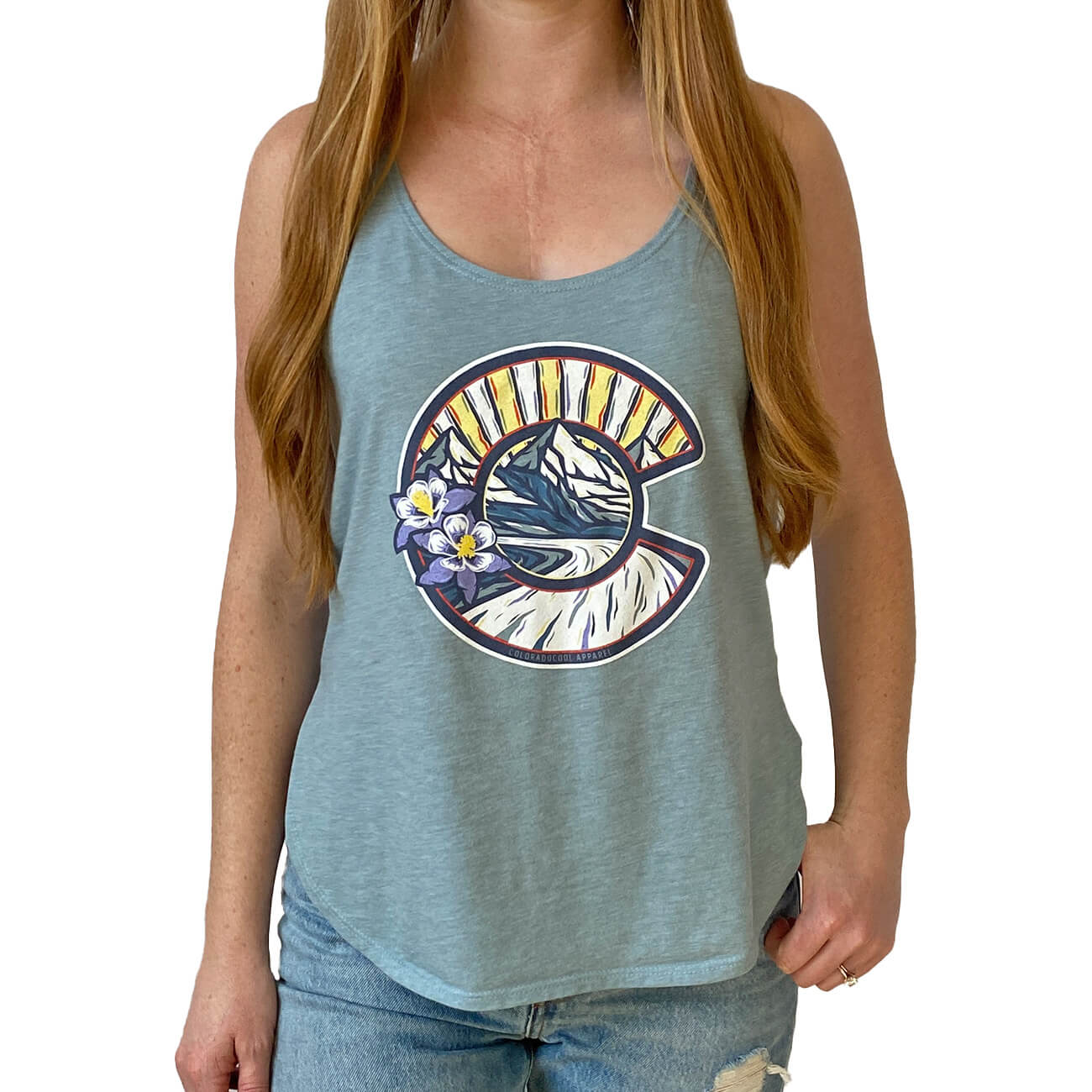 Colorado Tank Top with Columbines