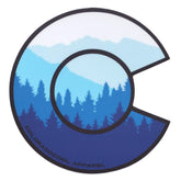 Layered Mountain Sticker - Colorado Flag Sticker - Blue