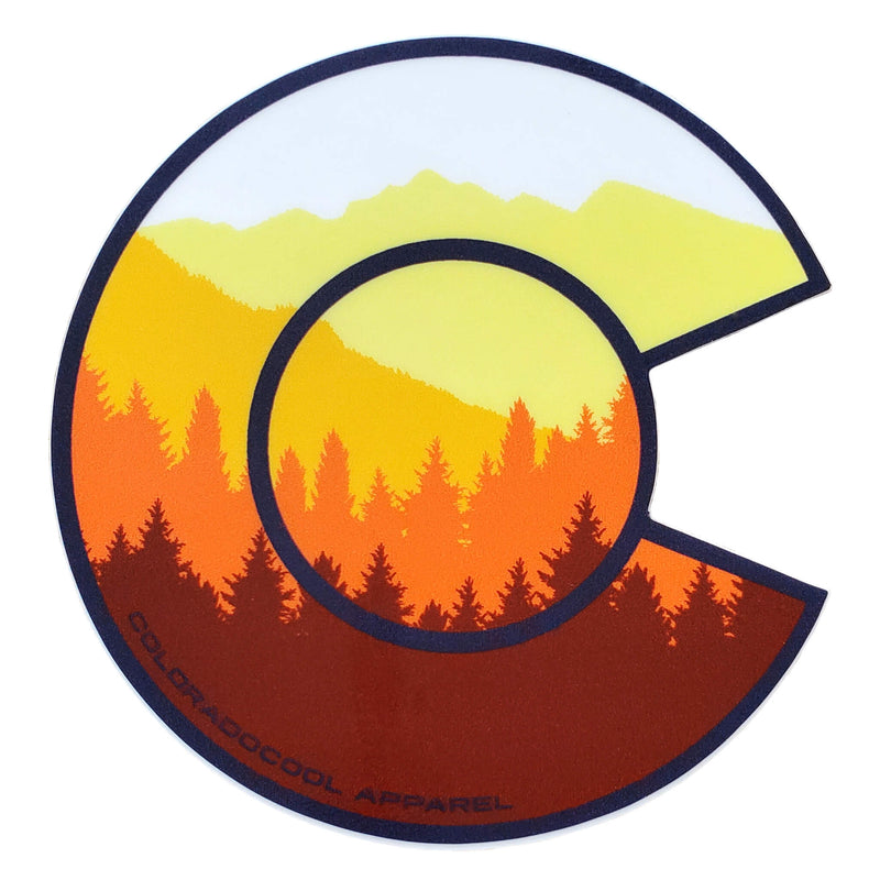 Layered Mountain Sticker - Sunset - Shop Colorado Stickers Online ...
