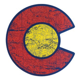 Colorado Flag Sticker - Topo Map