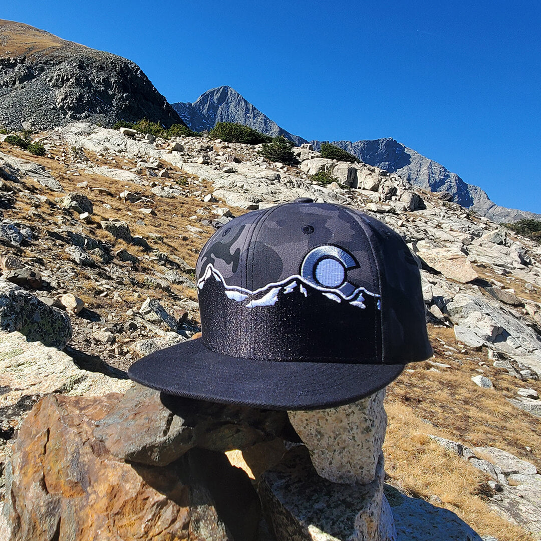Black Colorado Flag Hat with Mountains - Local Colorado Hat | ColoradoCool Apparel