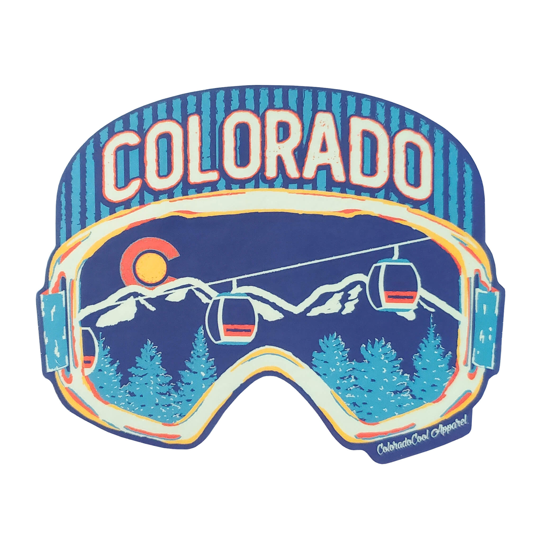 Colorado Ski Goggles Sticker