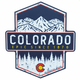 Colorado Sticker with Mountains