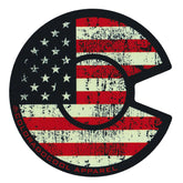 Colorado USA American Flag Sticker